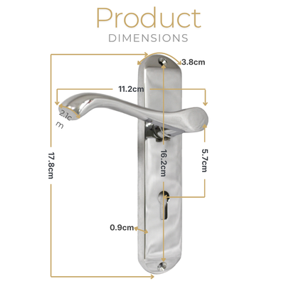 Polished Chrome Cadenza Victorian Scroll Lever Lock Handle Door Handle - 178mm x 40mm