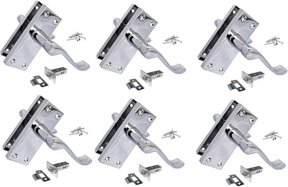 Victorian Scroll Silver Door Handles in Polished Chrome