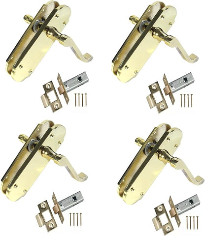 Brass Plated Internal Door Handles - Door Handles Internal Sets, Brass Door Handle Set for Internal Doors