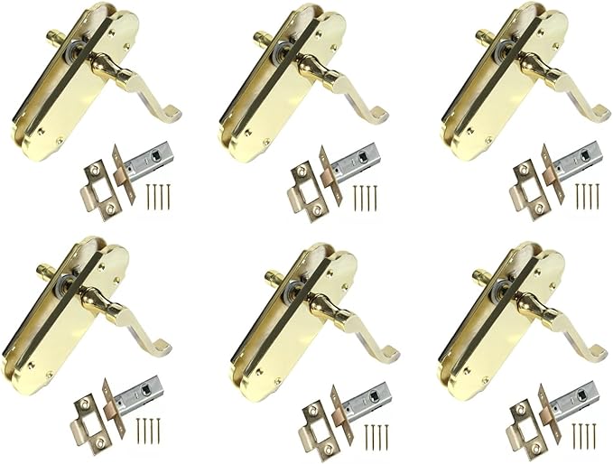 Brass Plated Internal Door Handles - Door Handles Internal Sets, Brass Door Handle Set for Internal Doors