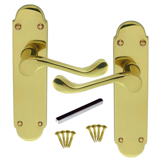 Brass Plated Internal Door Handles - Door Handles Internal Sets, Brass Door Handle Set for Internal Doors