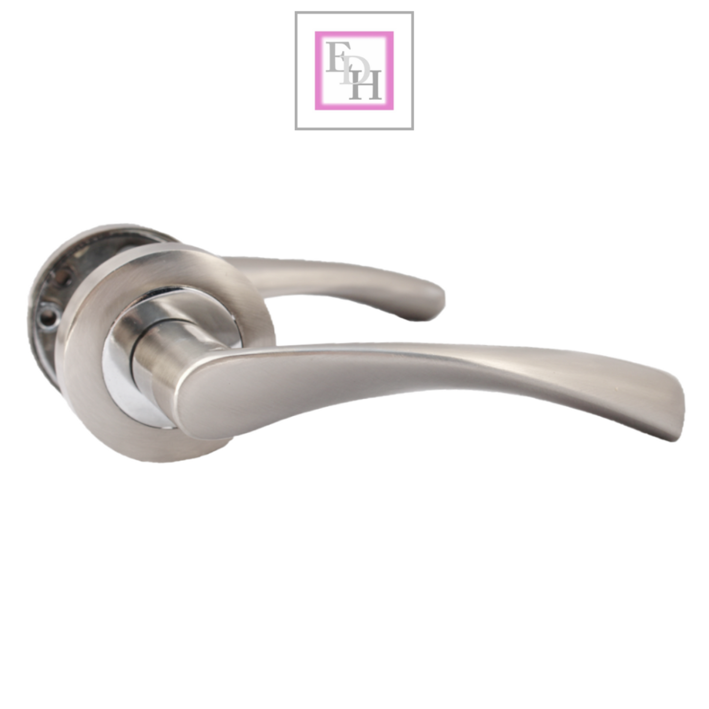 Epsom Duo Twist Door Handle – Satin Chrome Lever on Rose | Modern Internal Door Handles