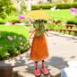 Metal Orange Soggy Froggy (40.5cm x 15cm x 14cm) – Quirky Handcrafted Frog Garden Ornament – Weather-Resistant Metal Frog Statue for Outdoor