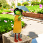 Metal Yellow Soggy Froggy (37.5cm x 15cm x 14cm) – Quirky Handcrafted Frog Garden Ornament – Weather-Resistant Metal Frog Statue for Outdoor