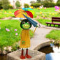 Small Metal Yellow Soggy Froggy (28.5cm x 12.5cm x 7cm) – Quirky Handcrafted Frog Garden Ornament –  Metal Frog Statue for Outdoor