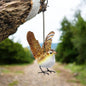 Small Metal Hanging Wren(14cm x 10cm x 10cm) – Handcrafted Weather-Resistant Bird Ornament – Decorative Hanging Robin Sculpture for Garden