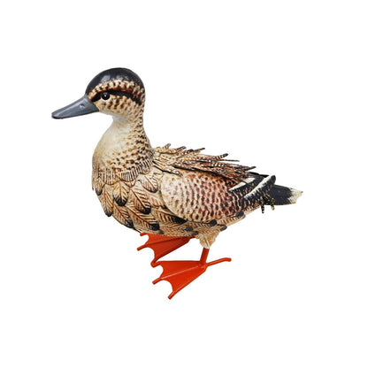 Metal Farmyard Female Duck – Handcrafted Rustic Duck Garden Ornament – Weather-Resistant Metal Duck Statue