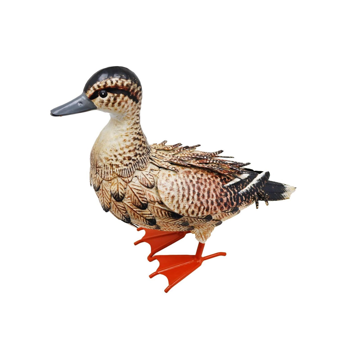 Metal Farmyard Female Duck – Handcrafted Rustic Duck Garden Ornament – Weather-Resistant Metal Duck Statue