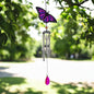 Suncatcher Purple Butterfly Wind Chime (58cm x 14cm x 6cm) – Handmade Metal & Glass Hanging Chime – Outdoor Garden Ornament
