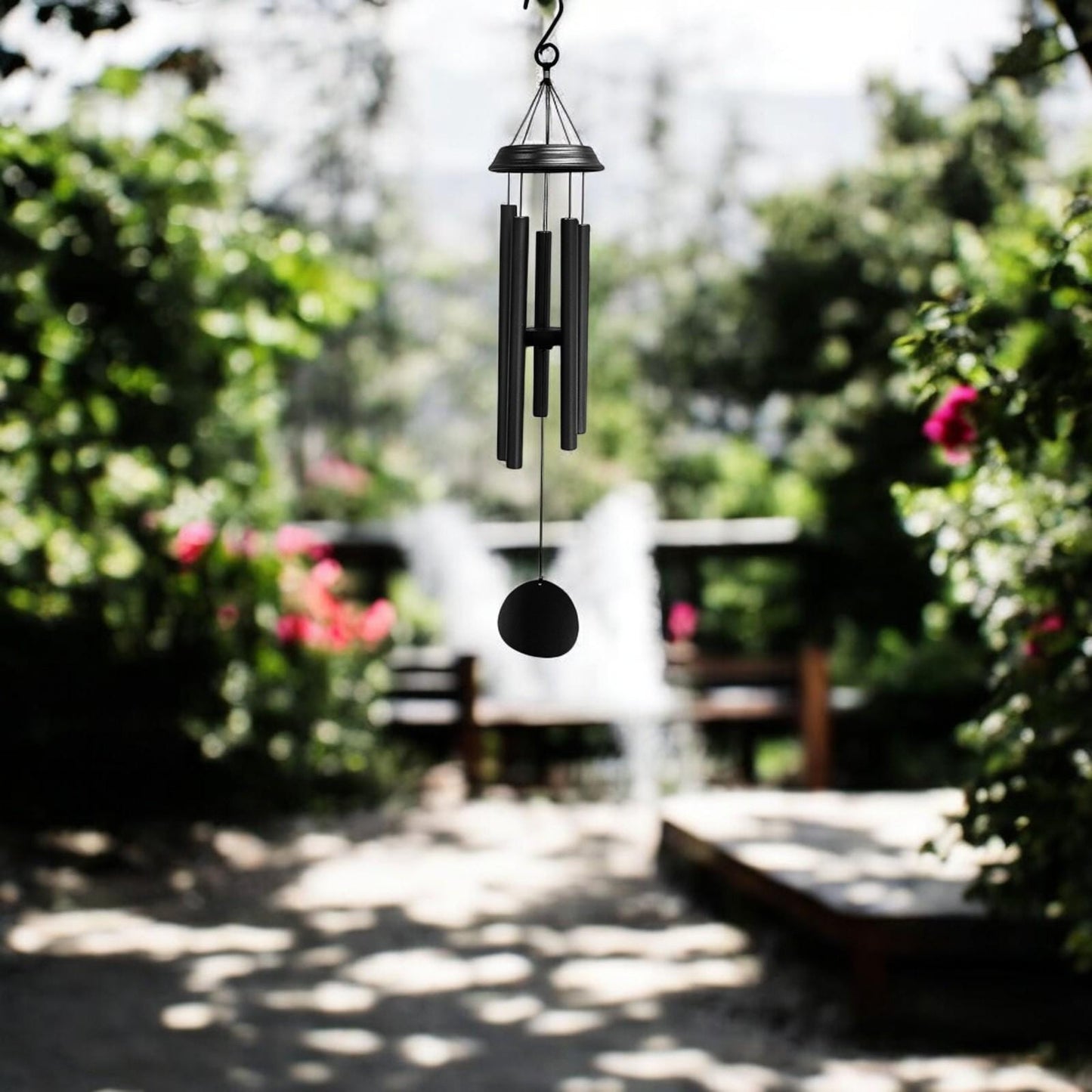 Concerto Musical Wind Chime – 28" Satin Black (71cm x 12cm x 12cm) | Deep-Tone Metal Wind Chime for Outdoor & Indoor Décor