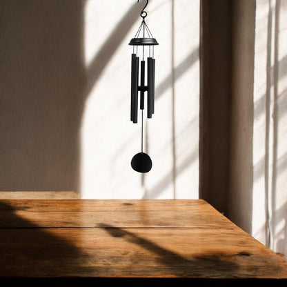 Concerto Musical Wind Chime – 28" Satin Black (71cm x 12cm x 12cm) | Deep-Tone Metal Wind Chime for Outdoor & Indoor Décor