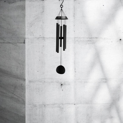 Concerto Musical Wind Chime – 28" Satin Black (71cm x 12cm x 12cm) | Deep-Tone Metal Wind Chime for Outdoor & Indoor Décor