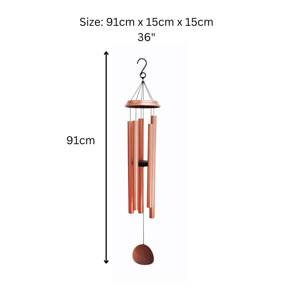 Concerto Musical Wind Chime – 36" Rose Gold (91cm x 15cm x 15cm) | Large Deep-Tone Metal Wind Chime for Outdoor & Indoor Décor