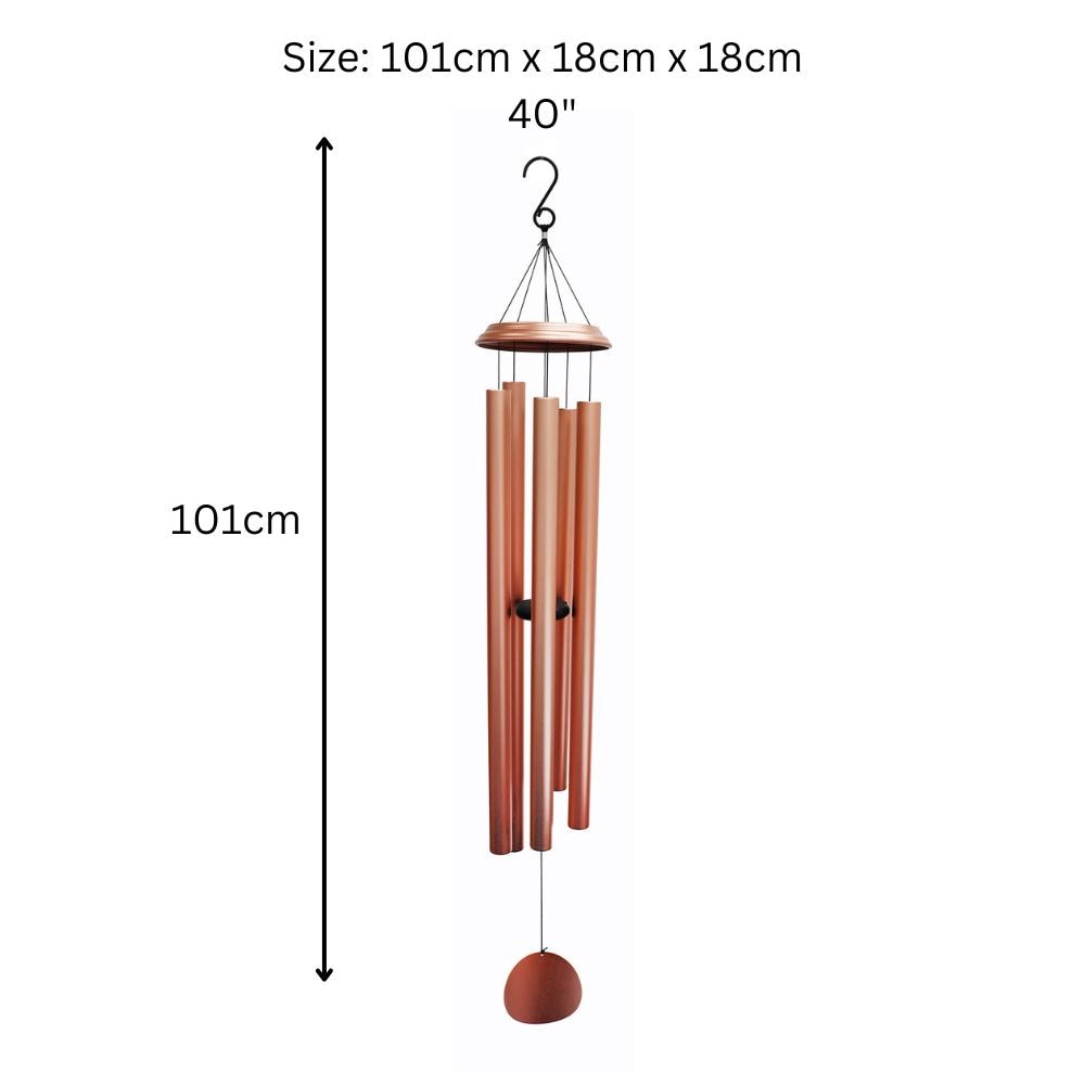 Concerto Musical Wind Chime – 40" Rose Gold (101cm x 18cm x 18cm) | Extra-Large Deep-Tone Metal Wind Chime for Outdoor & Indoor Décor