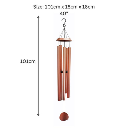 Concerto Musical Wind Chime – 40" Rose Gold (101cm x 18cm x 18cm) | Extra-Large Deep-Tone Metal Wind Chime for Outdoor & Indoor Décor