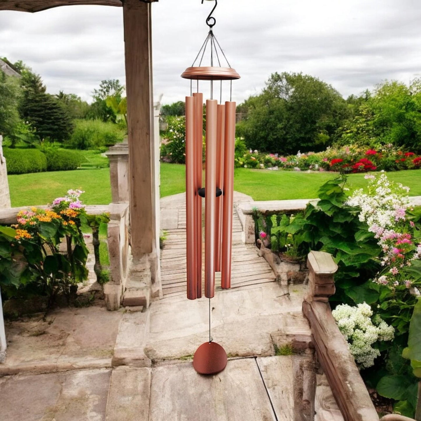 Concerto Musical Wind Chime – 40" Rose Gold (101cm x 18cm x 18cm) | Extra-Large Deep-Tone Metal Wind Chime for Outdoor & Indoor Décor