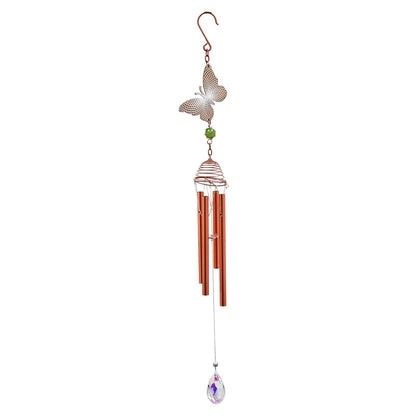 Rose Gold Butterfly Wind Chime – 58cm x 8cm x 6cm | Elegant Metal Hanging Chime for Garden, Patio & Home |  Melodic Outdoor Wind Bell