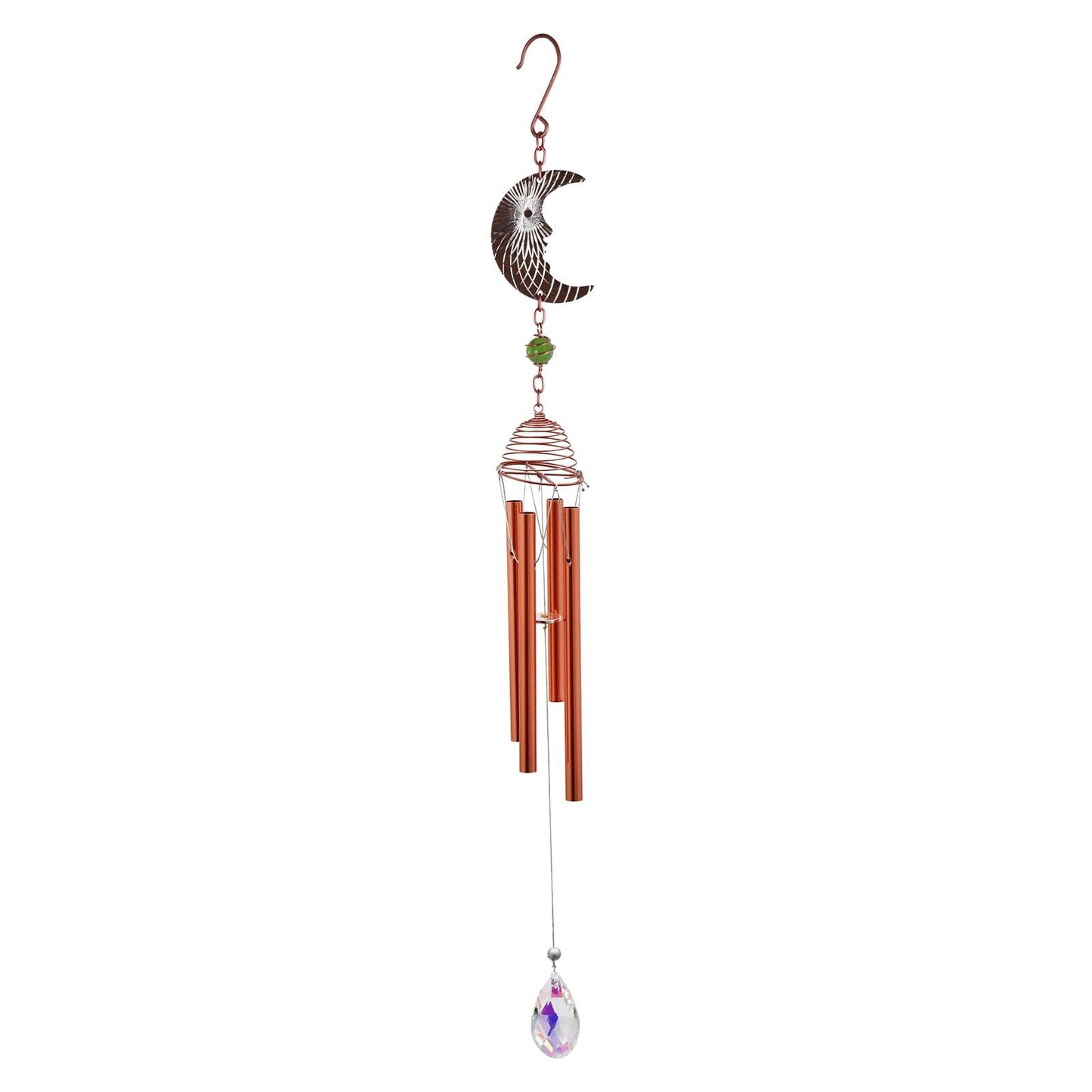 Rose Gold Moon Wind Chime – 58cm x 8cm x 6cm | Celestial Hanging Chime for Garden, Patio & Home | Soothing, Melodic Outdoor Wind Bell