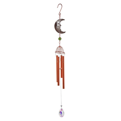 Rose Gold Moon Wind Chime – 58cm x 8cm x 6cm | Celestial Hanging Chime for Garden, Patio & Home | Soothing, Melodic Outdoor Wind Bell