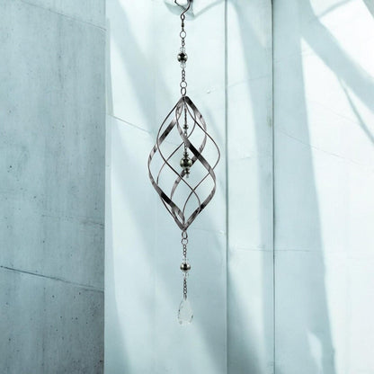 Single Stainless Steel Spiral Spinner – 58cm x 13.5cm x 13.5cm | Elegant Garden Wind Spinner | Durable Outdoor Décor for Patios, Gardens