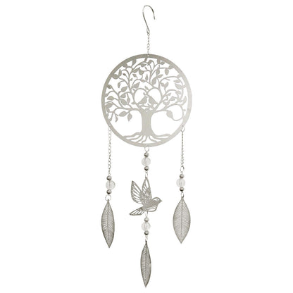 Tree Stainless Steel Hanging Dreamcatcher – 59cm x 18cm | Elegant Outdoor & Indoor Wind Spinner | Boho Metal Dream Catcher for Gardens