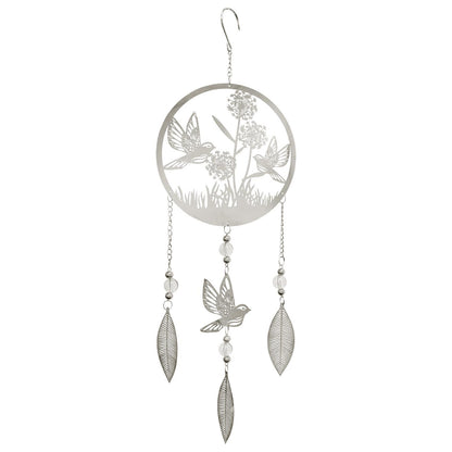 Bird Stainless Steel Hanging Dreamcatcher – 59cm x 18cm | Elegant Metal Wind Spinner for Indoor & Outdoor Décor