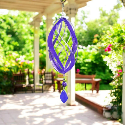 Violet Metal Hanging Spinner – 40cm x 14cm | Wind-Powered Kinetic Garden Ornament | Outdoor Hanging Wind Spinner for Patios