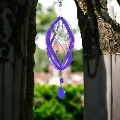 Violet Metal Hanging Spinner – 40cm x 14cm | Wind-Powered Kinetic Garden Ornament | Outdoor Hanging Wind Spinner for Patios