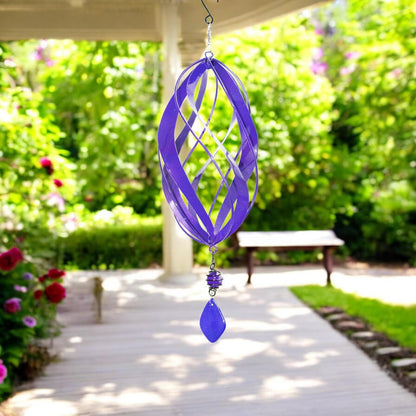 Violet Metal Hanging Spinner – 40cm x 14cm | Wind-Powered Kinetic Garden Ornament | Outdoor Hanging Wind Spinner for Patios