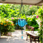 Mystic Moroccan Clear Aquamarine Solar Lantern – 55cm | Solar-Powered Outdoor Lantern with Intricate Moroccan Design