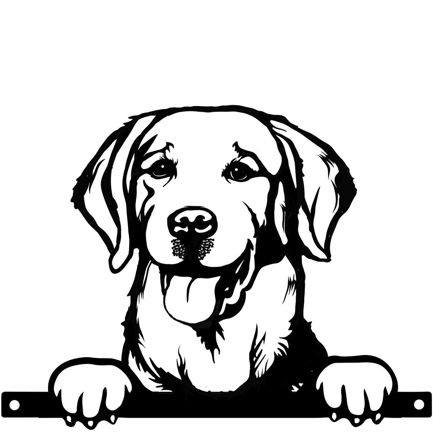 Metal Labrador Retriever Peeking Dog Silhouette – 28cm x 32cm | Decorative Metal Labrador Art for Home & Garden Décor