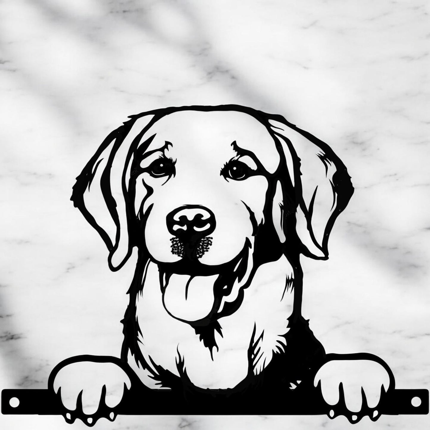 Metal Labrador Retriever Peeking Dog Silhouette – 28cm x 32cm | Decorative Metal Labrador Art for Home & Garden Décor