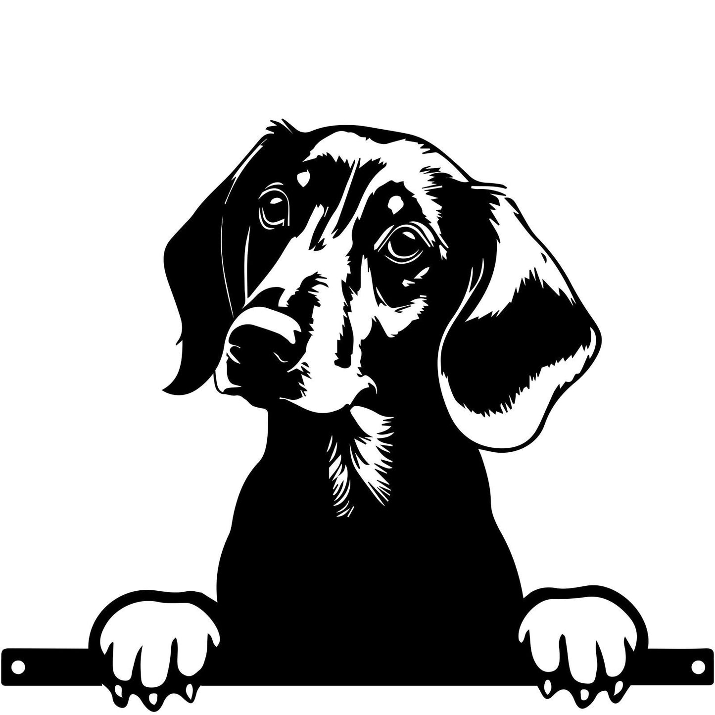 Metal Dachshund Peeking Dog Silhouette – 28cm x 32cm | Decorative Dachshund Art for Home & Garden Décor