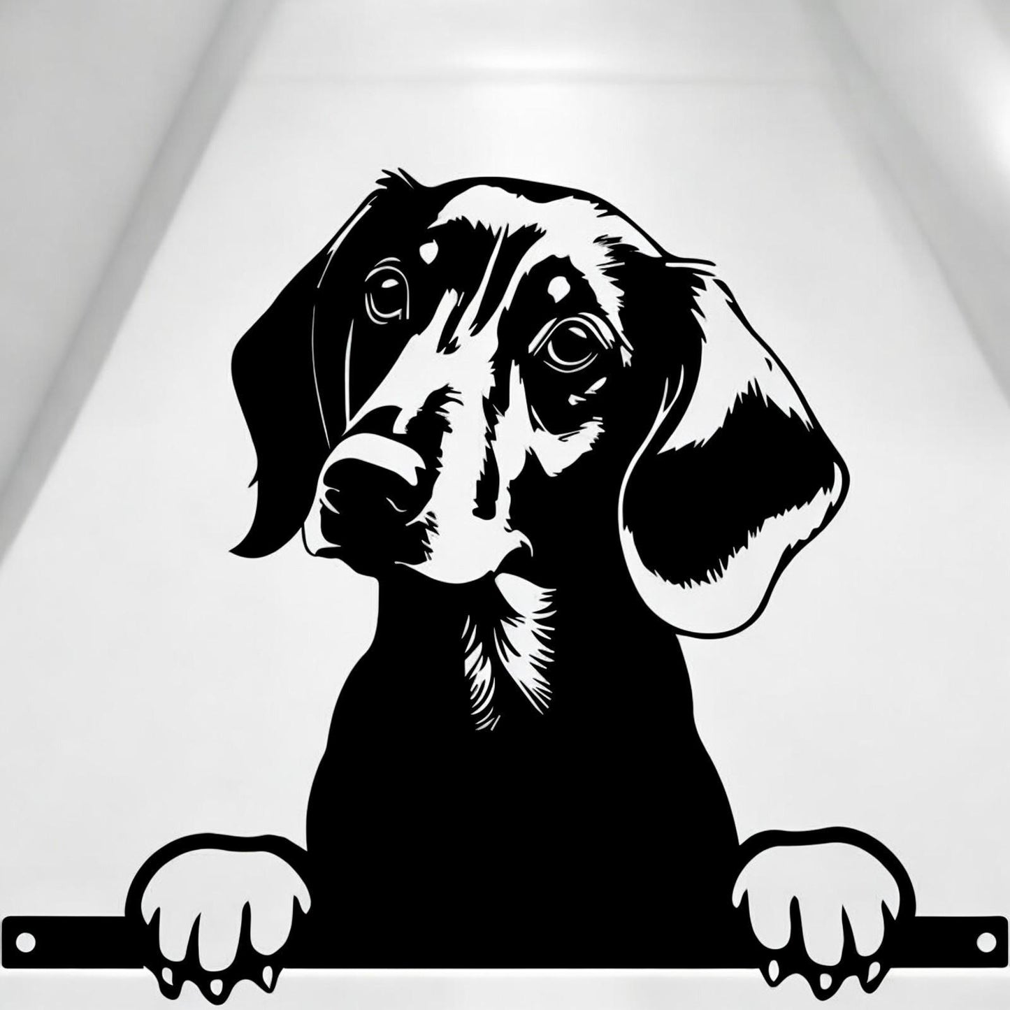 Metal Dachshund Peeking Dog Silhouette – 28cm x 32cm | Decorative Dachshund Art for Home & Garden Décor