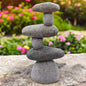 Resin 6 Stone Cairn Sculpture – 30.5cm x 16.5cm x 9cm | Zen Garden Rock Stack for Outdoor & Indoor Décor