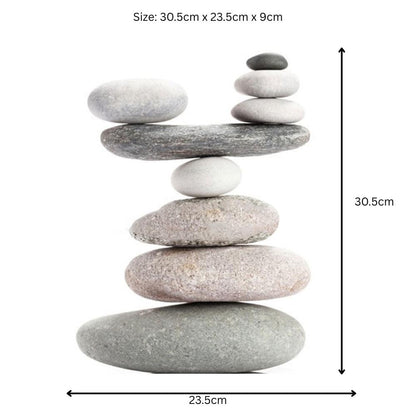 Resin 9 Stone Cairn Sculpture – 30.5cm x 23.5cm x 9cm | Zen Garden Rock Stack for Outdoor & Indoor Décor