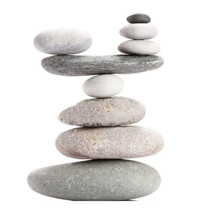 Resin 9 Stone Cairn Sculpture – 30.5cm x 23.5cm x 9cm | Zen Garden Rock Stack for Outdoor & Indoor Décor