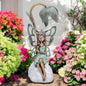 Epsom Door Handle Sitting Resin Fairy Solar Petal Light – 42cm x 17cm x 12cm | Enchanting Outdoor Garden Ornament with Solar LED Glow