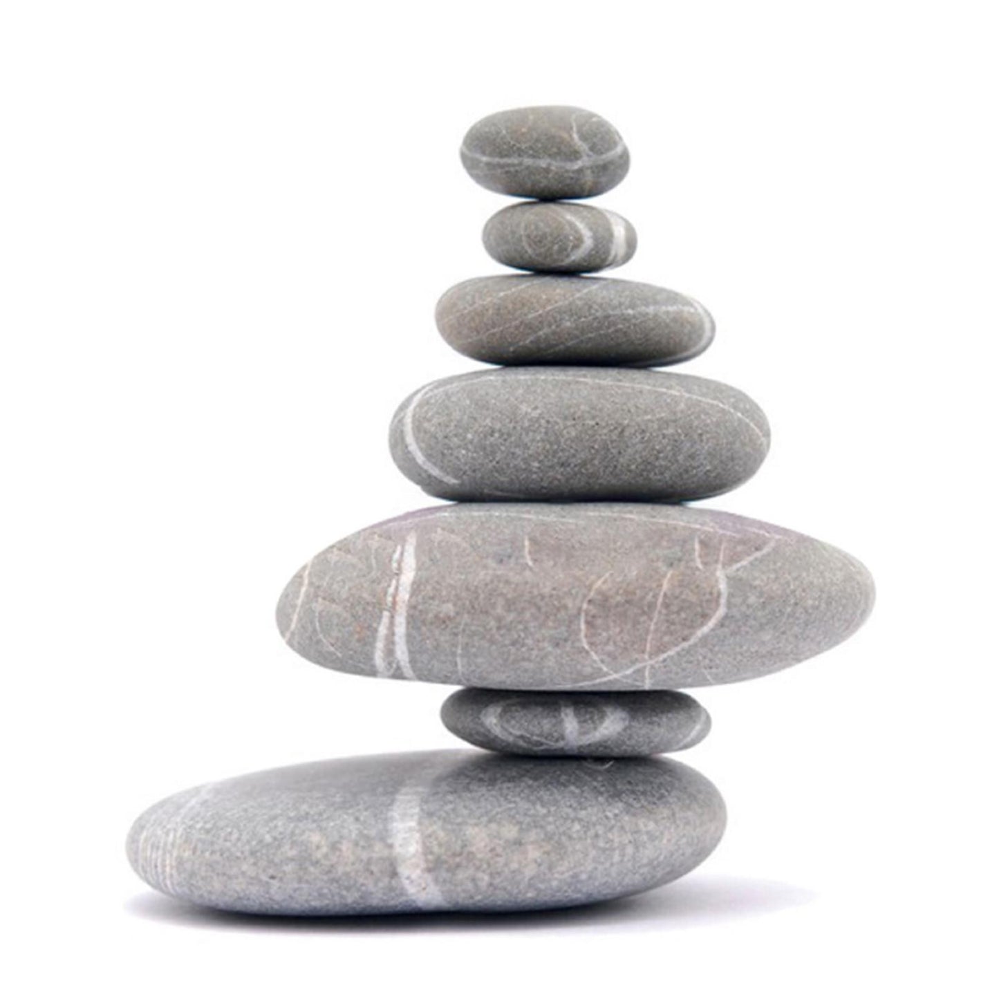 Resin 7 Stone Cairn Sculpture – 25.5cm x 25.5cm x 9cm | Zen Garden Rock Stack for Outdoor & Indoor Décor