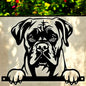 Metal Boxer Peeking Dog Silhouette – 26cm x 32cm | Durable Outdoor & Indoor Wall Art for Garden, Fence, or Home Décor