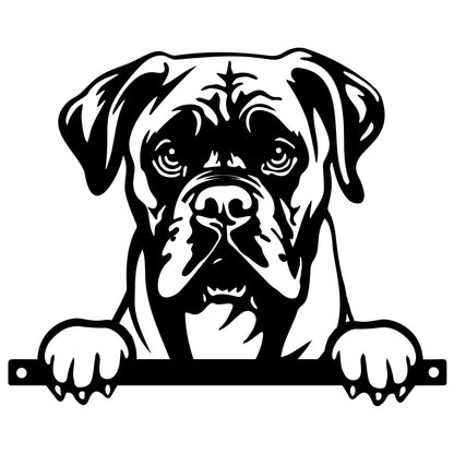 Metal Boxer Peeking Dog Silhouette – 26cm x 32cm | Durable Outdoor & Indoor Wall Art for Garden, Fence, or Home Décor