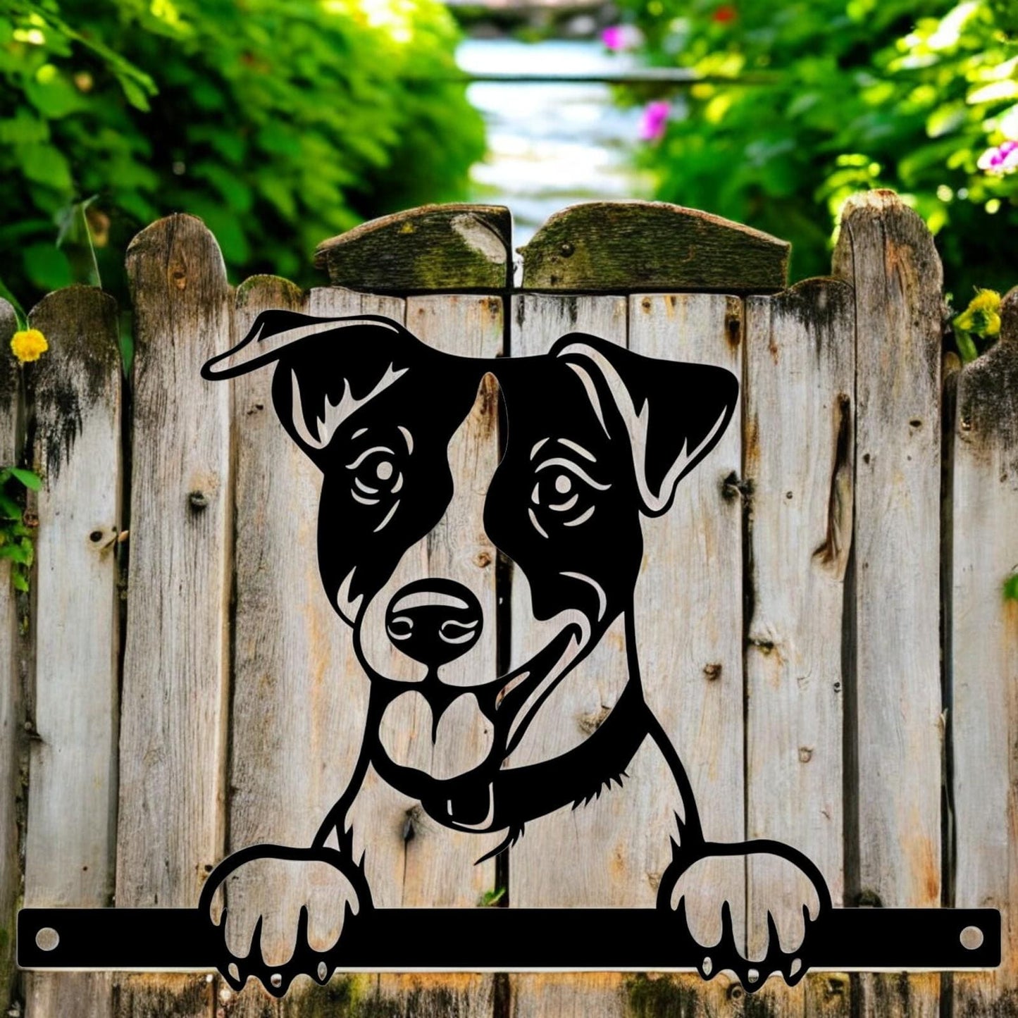 Metal Jack Russell Peeking Dog Silhouette – 22.5cm x 32cm | Durable Outdoor & Indoor Wall Art for Garden, Fence, or Home Décor