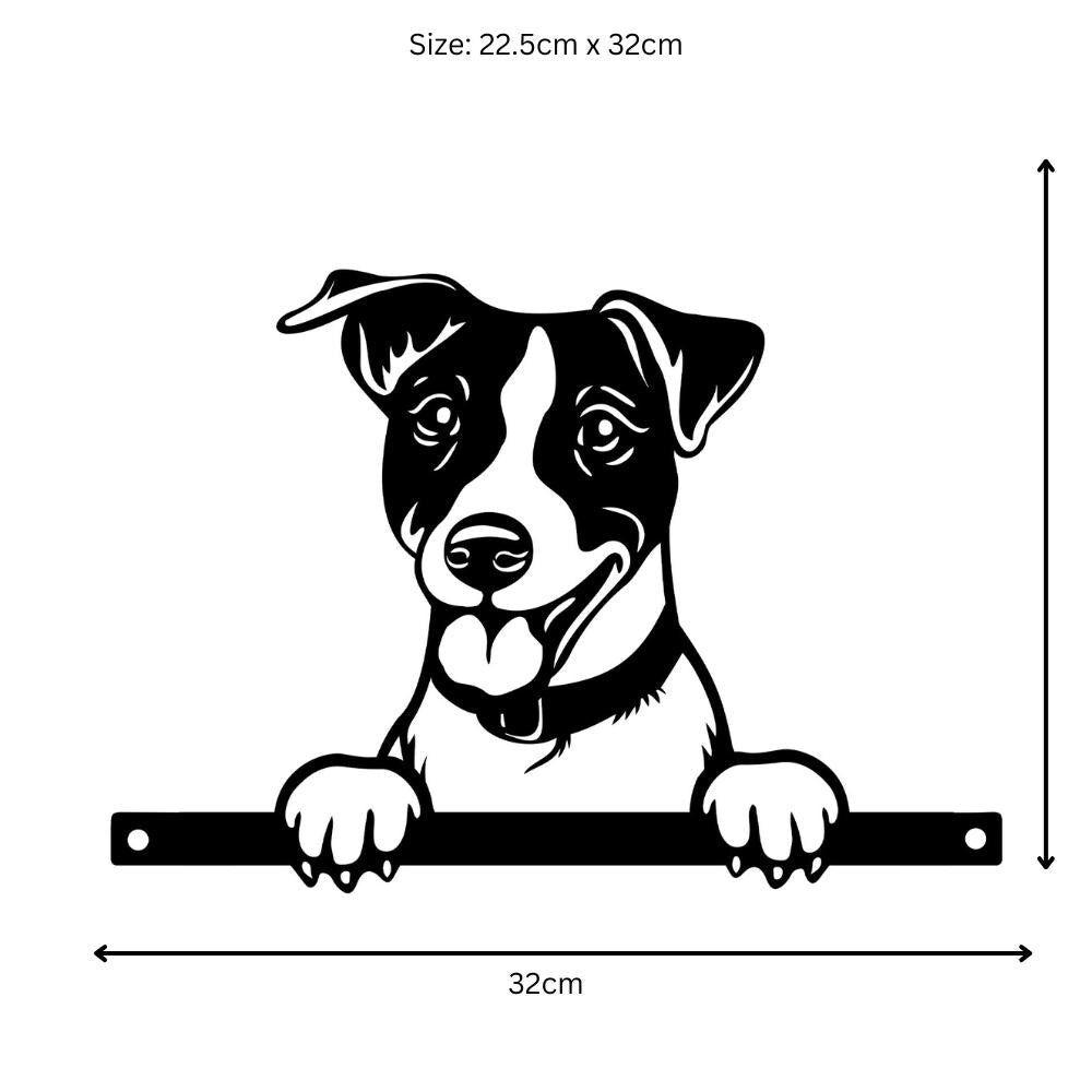 Metal Jack Russell Peeking Dog Silhouette – 22.5cm x 32cm | Durable Outdoor & Indoor Wall Art for Garden, Fence, or Home Décor