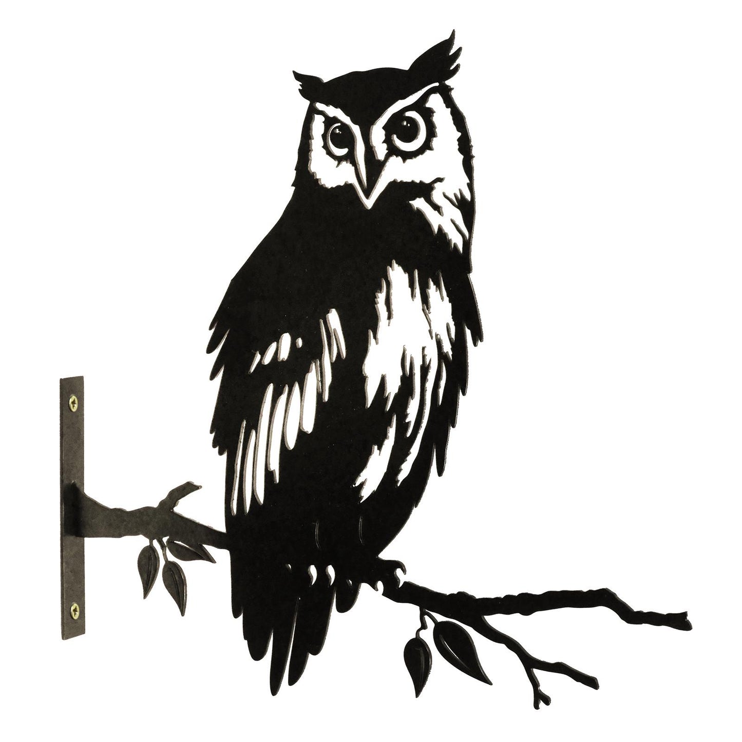 Metal Owl Large Tree Silhouette – 35cm x 29.5cm | Rustic Outdoor & Indoor Wall Art for Garden, Fence, or Home Décor