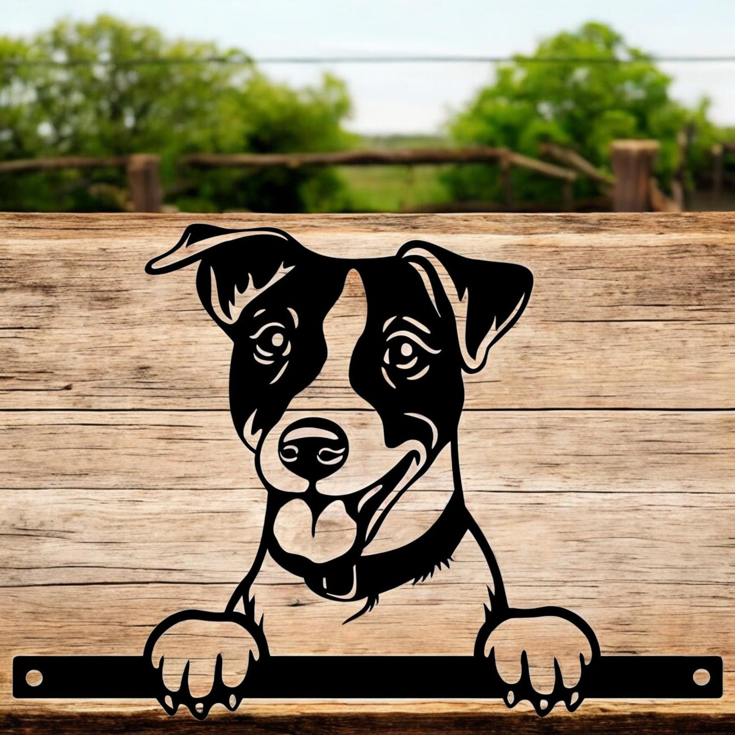 Metal Jack Russell Peeking Dog Silhouette – 22.5cm x 32cm | Durable Outdoor & Indoor Wall Art for Garden, Fence, or Home Décor