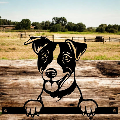 Metal Jack Russell Peeking Dog Silhouette – 22.5cm x 32cm | Durable Outdoor & Indoor Wall Art for Garden, Fence, or Home Décor