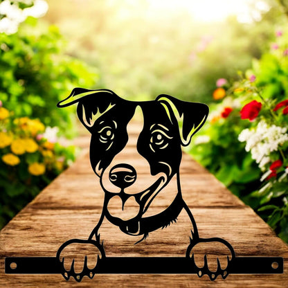 Metal Jack Russell Peeking Dog Silhouette – 22.5cm x 32cm | Durable Outdoor & Indoor Wall Art for Garden, Fence, or Home Décor