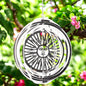 Sun Stainless Steel Hanging Wind Spinner – 34cm x 25cm | 3D Metal Kinetic Garden Ornament & Outdoor Wind Sculpture