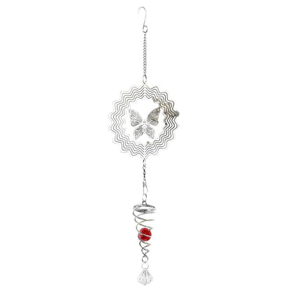 Hummingbird Stainless Steel Hanging Spiral Spinner – 80cm x 15cm | 3D Kinetic Wind Sculpture for Garden, Patio & Home Décor