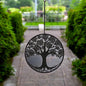 Black Tree Hanging Mirror Silhouette – 39cm x 23cm | Metal Tree Wall Art & Garden Décor | Reflective Hanging Ornament